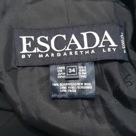 Escada 100% Wool Beaded Trim Coat - Picture 5 of 12
